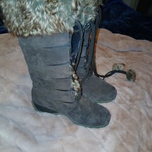 Sporto Women's Fur-Trimmed Waterproof  Winter Boots - Dark Brown